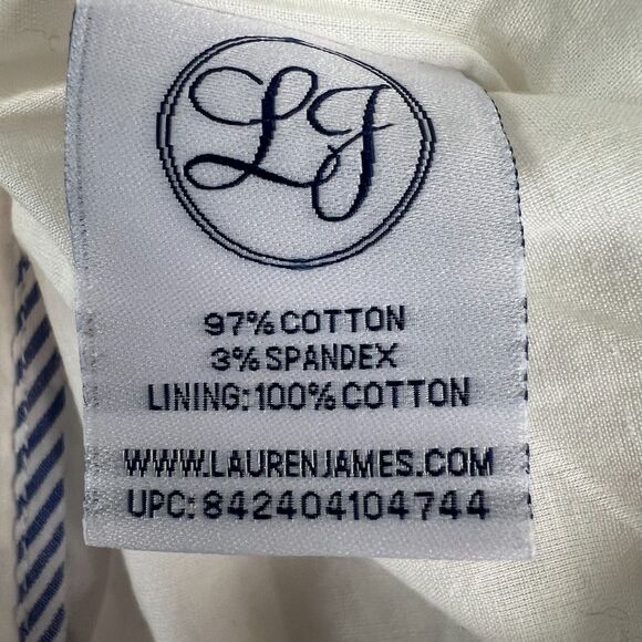 Lauren James Women's Scalloped Hem Poplin Shorts White Size S - New With Tags - Picture 5 of 12